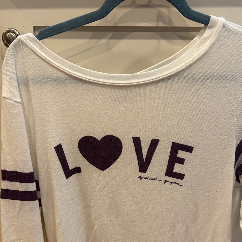 Spiritual Gangster White and Purple Long Sleeve Tee